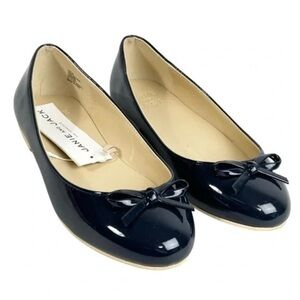 NWT Janie and Jack Girls Patent Blue Ballet Flats Size 5